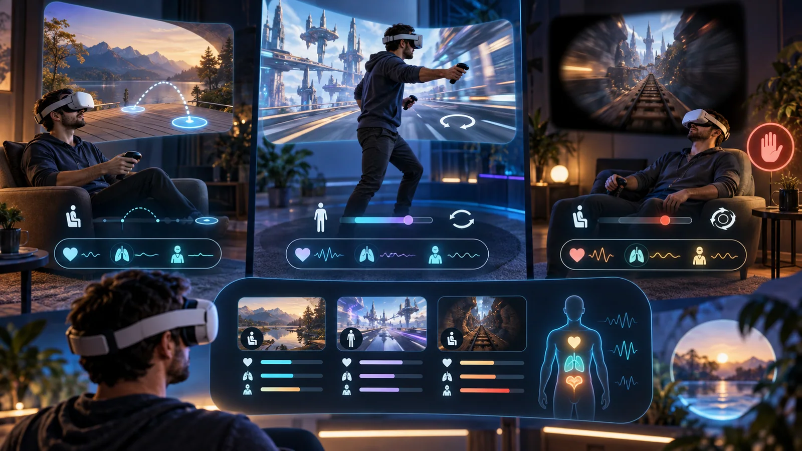 Player compares personal comfort signals across teleport, smooth movement, and intense VR experiences