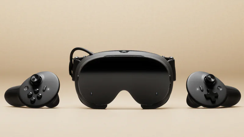 Official Valve product image of the Steam Frame headset and controllers